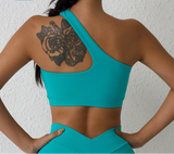 One-shoulder Fitness Yoga Bra