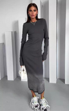 Long Sleeves Round Neck Pullover Dress