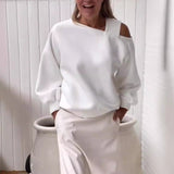 Off-shoulder Loose Velvet Sweater