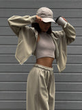 Sports Style Zipper Sweater Suit