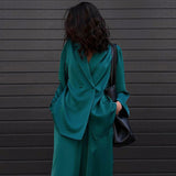 Casual drape satin suit