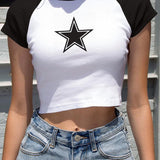 Five-pointed Star Crop Top T-shirt