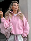 Pink Outerwear Sweatshirt