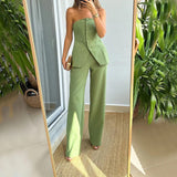 Temperament Tube Top Suit Pants