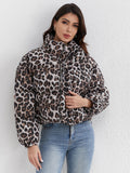 Loose Short Leopard Cotton Coat