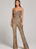 Chain Belt Sequin jumpsuit