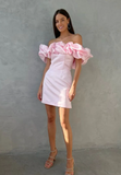 ruffles sexy one-shoulder dress