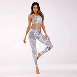 Gray Geometric Patterns Yoga Set