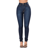 Stretch High Waist Casual Slim Jeans - The Woman Concept