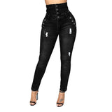 High Waist Stretch Jeans - The Woman Concept