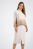 Grey Brown Dip Dye Knitted Sweater - The Woman Concept