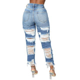 custom high-rise ripped jeans - The Woman Concept