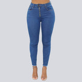 Jean crayon coupe slim taille haute 