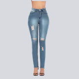 High Waist Skinny Stretch Jeans - The Woman Concept