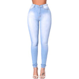 Stretch High Waist Casual Slim Jeans - The Woman Concept