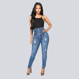 High Waist Stretch Jeans - The Woman Concept