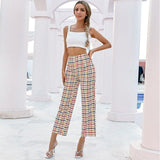 Houndstooth Straight Leg Pants