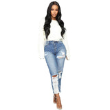 custom high-rise ripped jeans - The Woman Concept