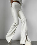 PU leather slim leather pants