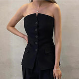 Black Sleeveless long Vest